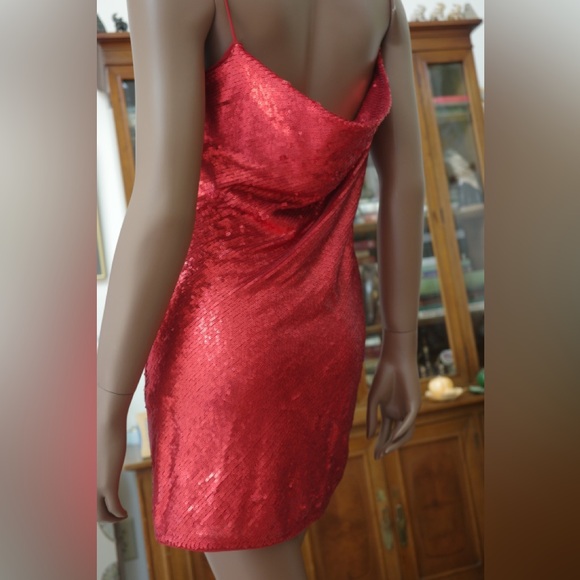 Zara sequin red spaghetti dress XS - Picture 2 of 10